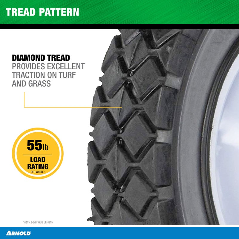Arnold 7" Universal Replacement Steel Wheel with 55 lb. Load Rating, Black - Image 4